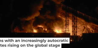 Explosions are seen at Fort Tiuna, Venezuela’s largest military complex, Jan. 3, 2026. Luis Jaimes/AFP via Getty Images